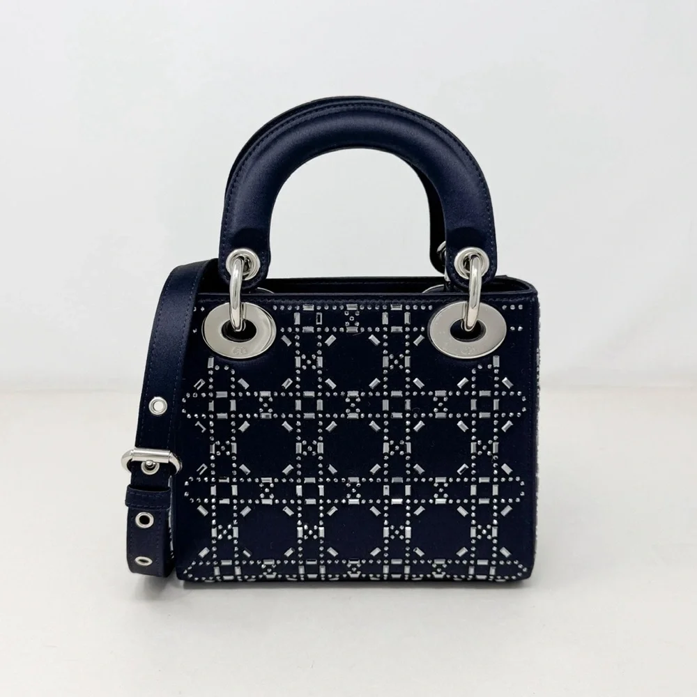 Christian Dior Black Strass Cannage Satin Mini Lady Dior - Picture 3 of 10